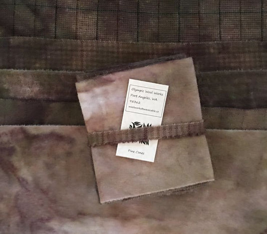 PINE CONES Hand Dyed Bundle for Primitive Wool Applique and Rug Hooking