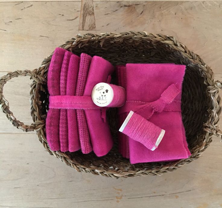 RASPBERRY Hand Dyed Wool Bundle for Rug Hooking and Wool Applique