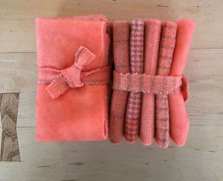 TANGELO Hand Dyed Wool Bundle for Wool Applique and Rug Hooking