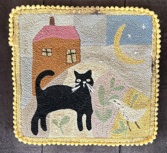 GARDEN CAT Punch Needle Embroidery Paper Pattern