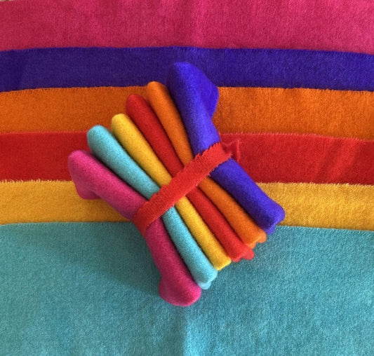 TROPICAL Six Pack of Hand Dyed Wool Bundle for Rug Hooking & Wool Applique
