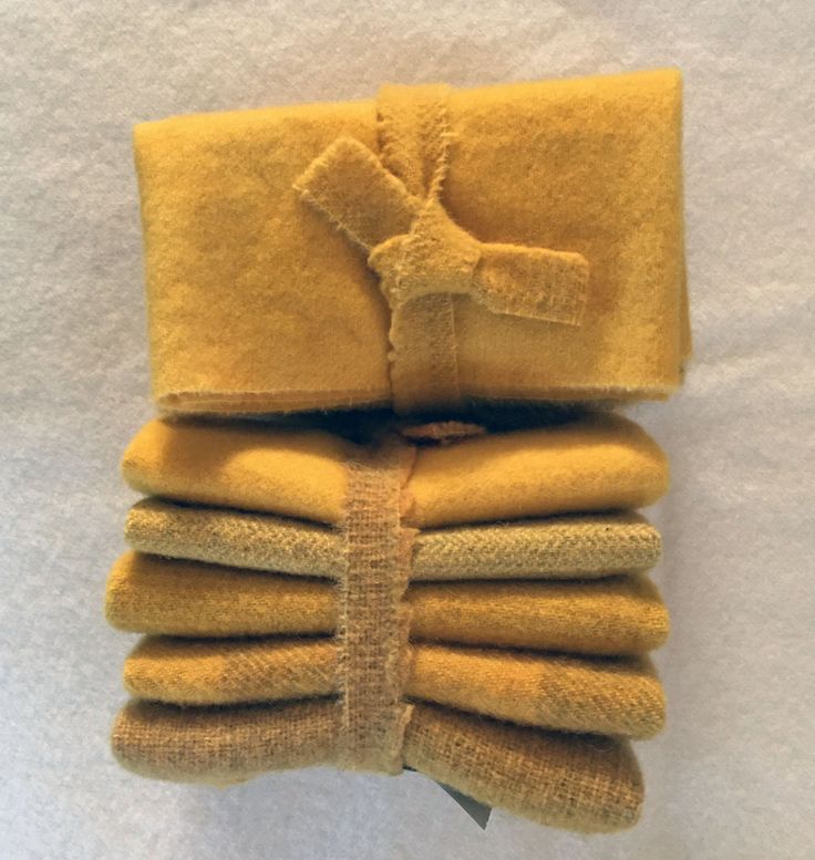 HONEY MUSTARD Hand Dyed Wool Bundle for Wool Applique, Rug Hooking, Rug Braiding and Wool Crafting