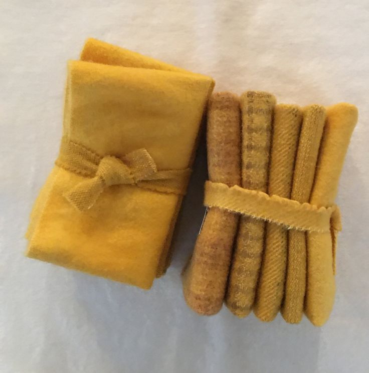 HONEY MUSTARD Hand Dyed Wool Bundle for Wool Applique, Rug Hooking, Rug Braiding and Wool Crafting