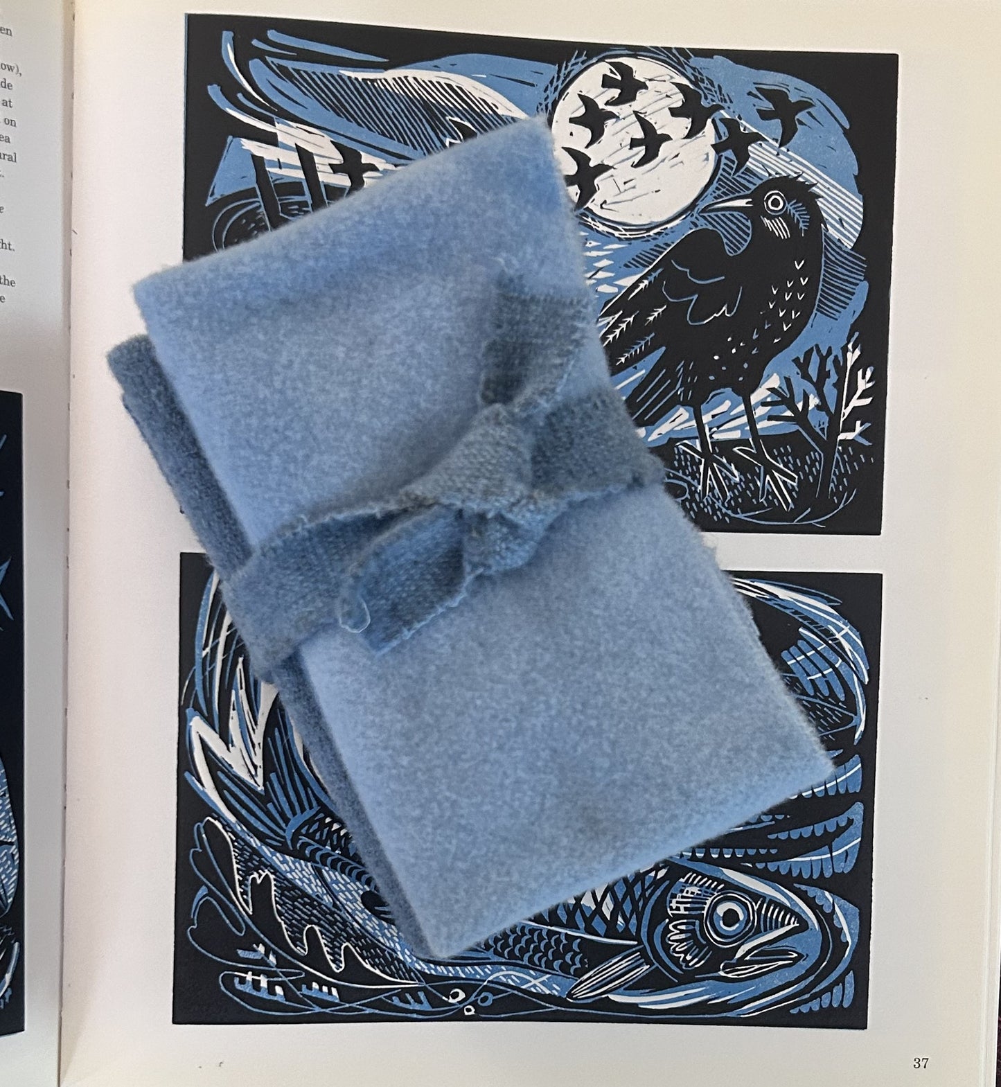 BLUE BIRD Hand Dyed Wool Bundle Wool Applique and Rug Hooking