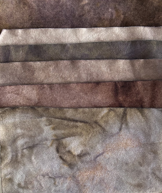 TWIGS Six Pack of Hand Dyed Wool Bundle for Rug Hooking & Wool Applique