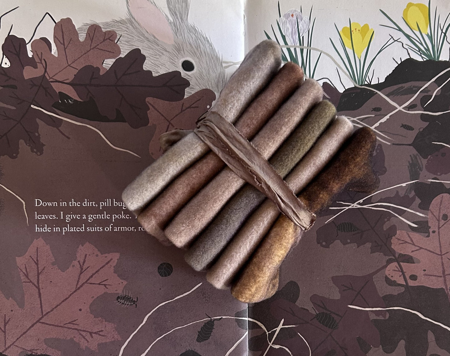 TWIGS Six Pack of Hand Dyed Wool Bundle for Rug Hooking & Wool Applique