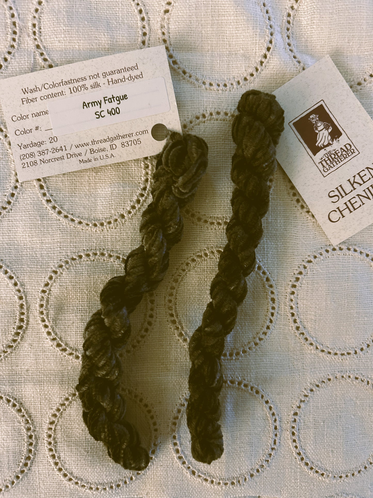 Lot of Two Hand dyed CHENILLE Silk THREAD