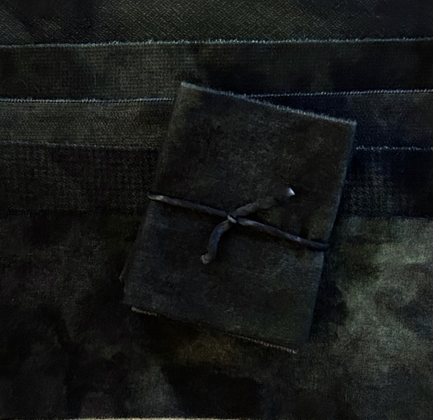 ANTIQUE BLACK Hand Dyed Wool Bundle for Primitive Rug Hooking and Wool Applique