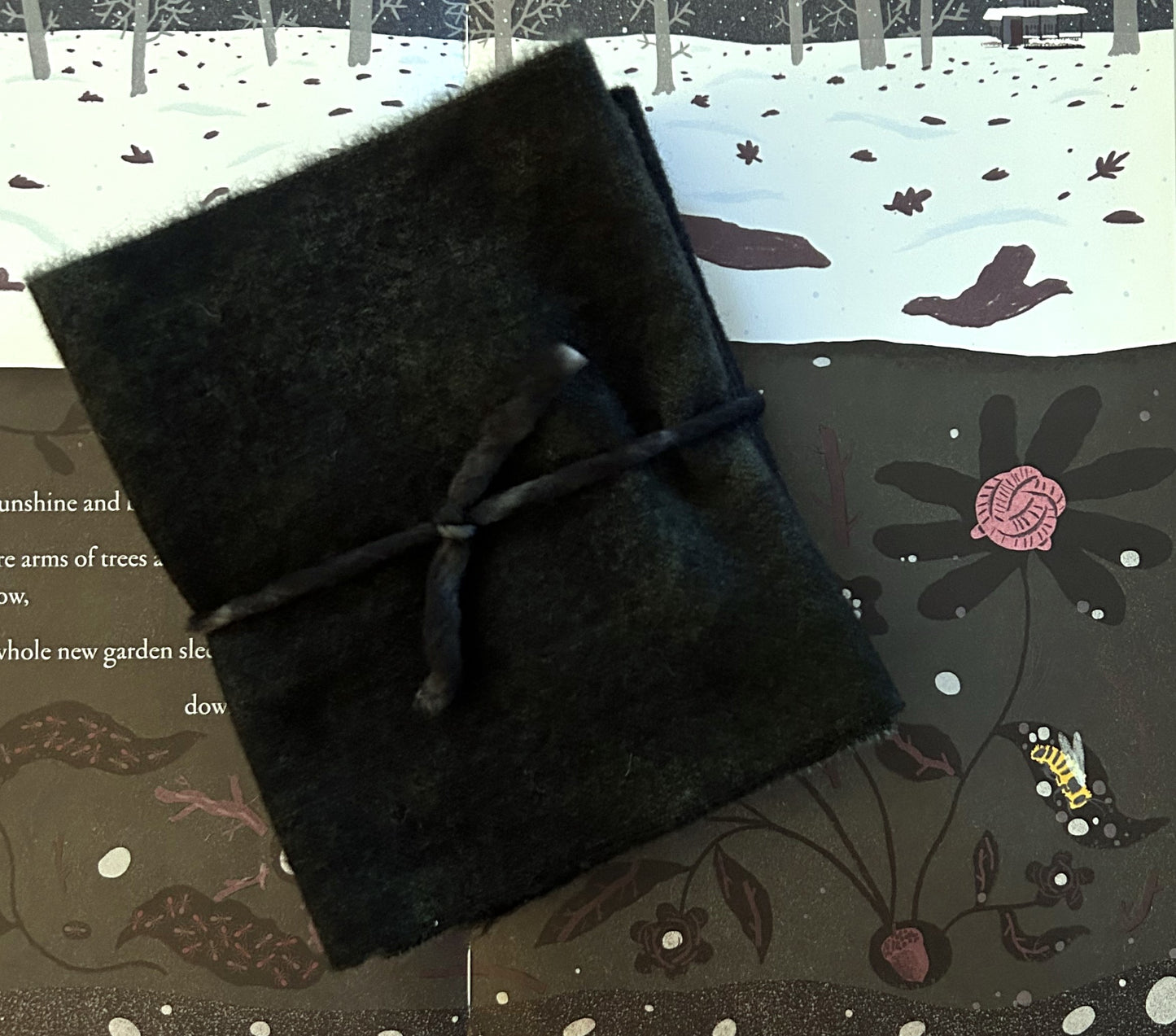 ANTIQUE BLACK Hand Dyed Wool Bundle for Primitive Rug Hooking and Wool Applique