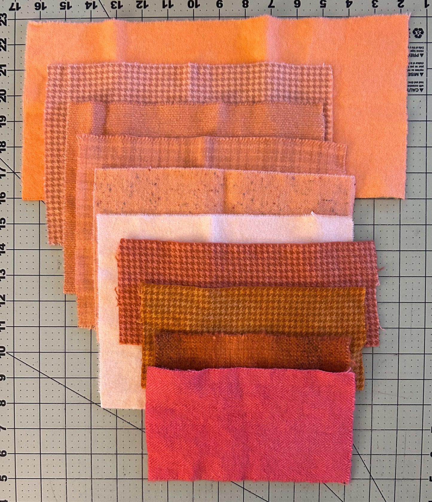 ORANGE- Hand Dyed Wool Scraps
