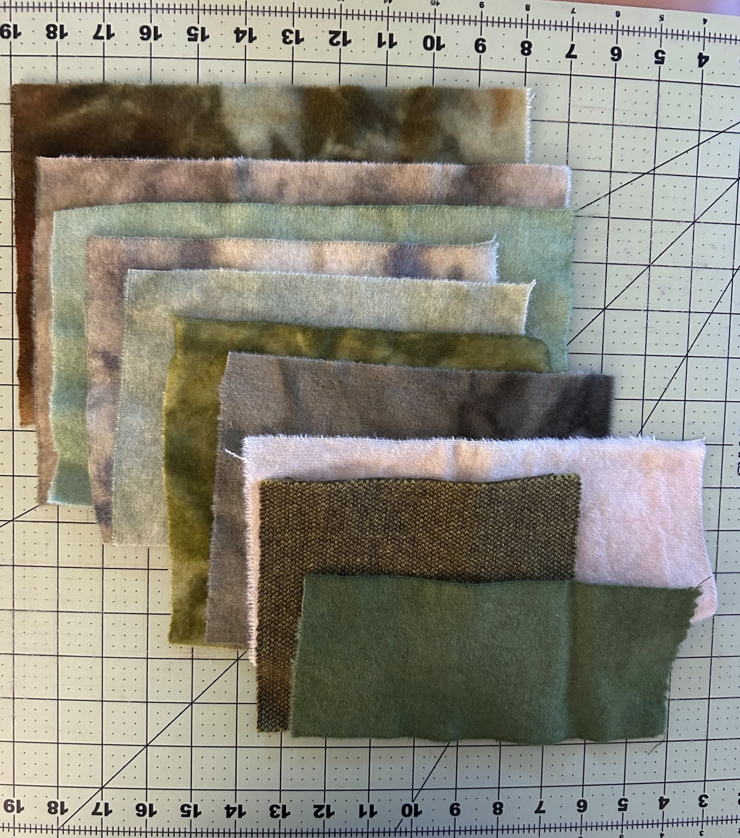 Hand Dyed GREEN #1 Scraps