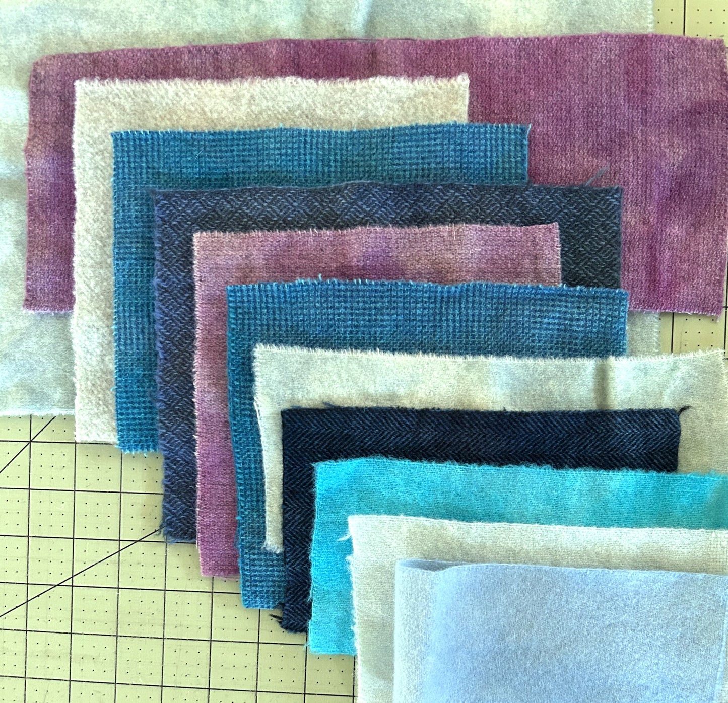 BLUE and PURPLE Hand Dyed Scraps