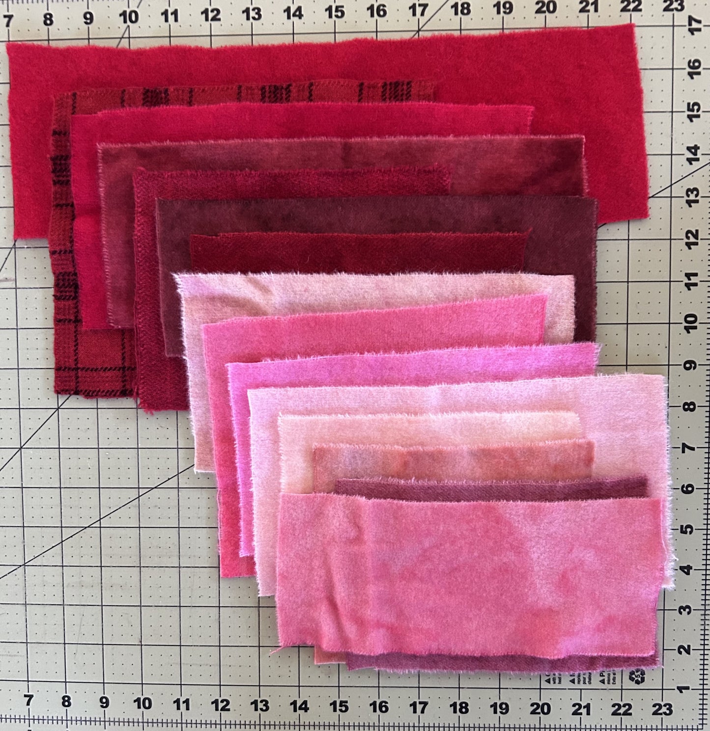 RED and PINK#1 - Hand Dyed Wool Scraps