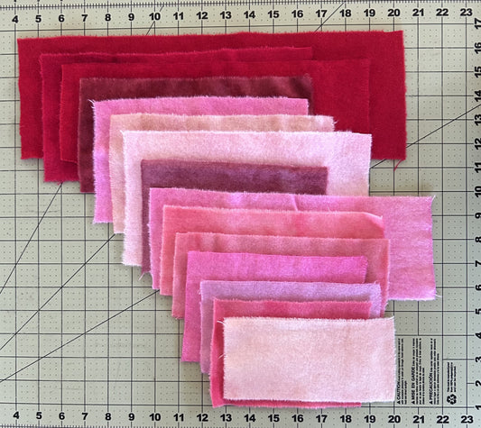RED and PINK#2- Hand Dyed Wool Scraps