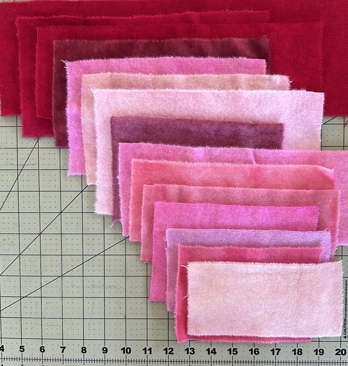 RED and PINK#2- Hand Dyed Wool Scraps