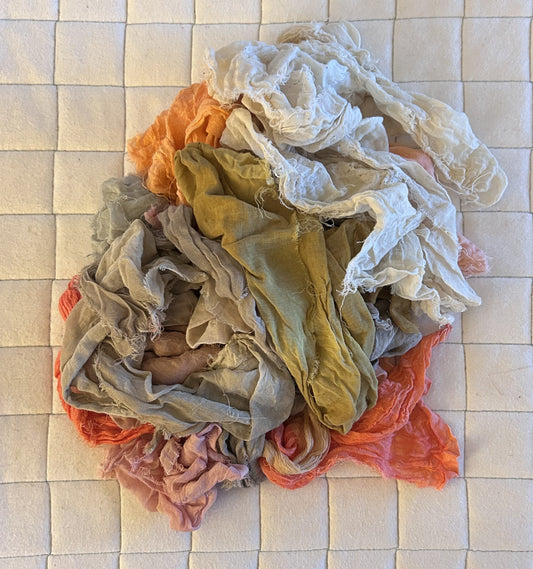 Plant Dyed Cotton Cheesecloth for Slow Stitching