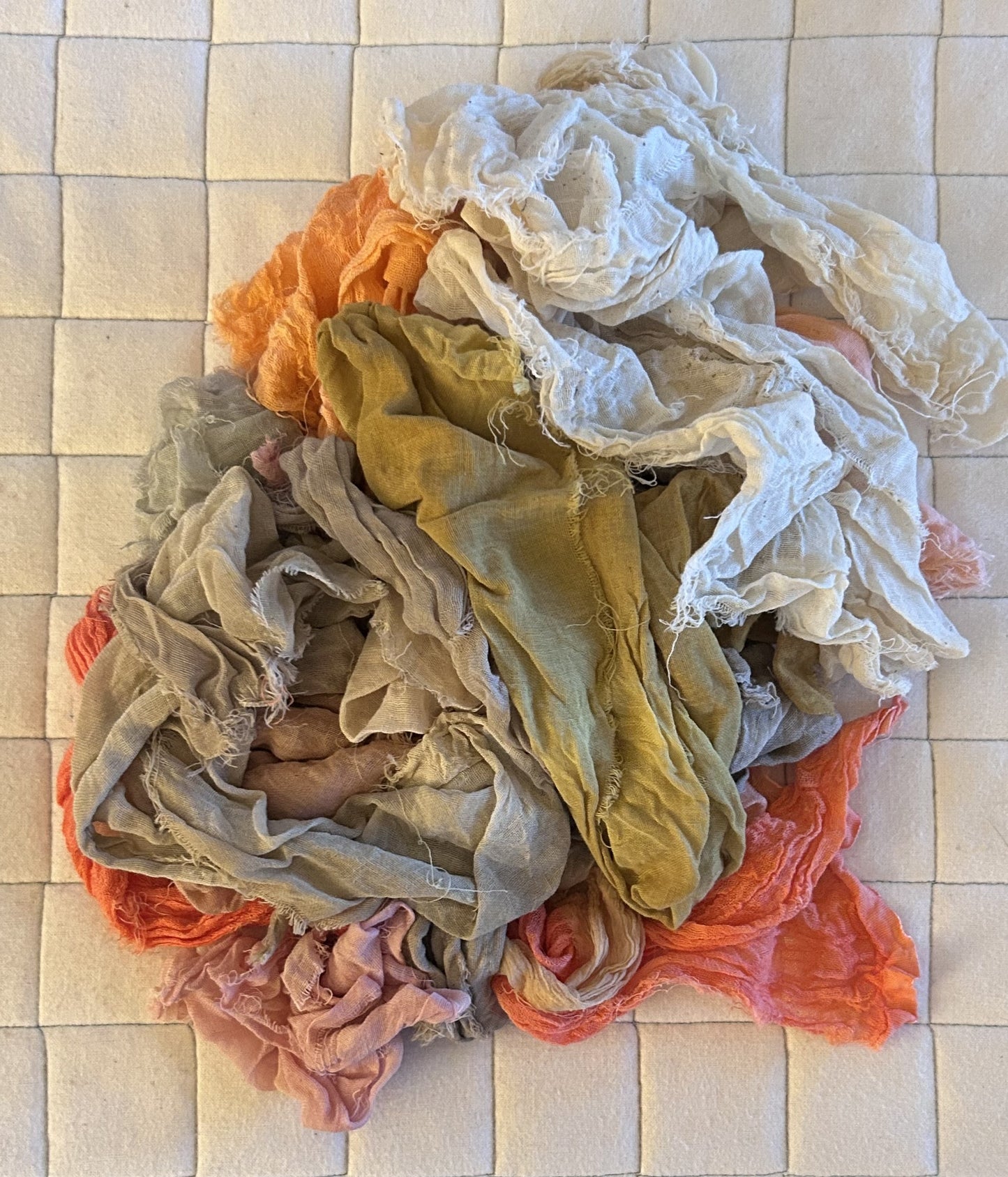 Plant Dyed Cotton Cheesecloth for Slow Stitching