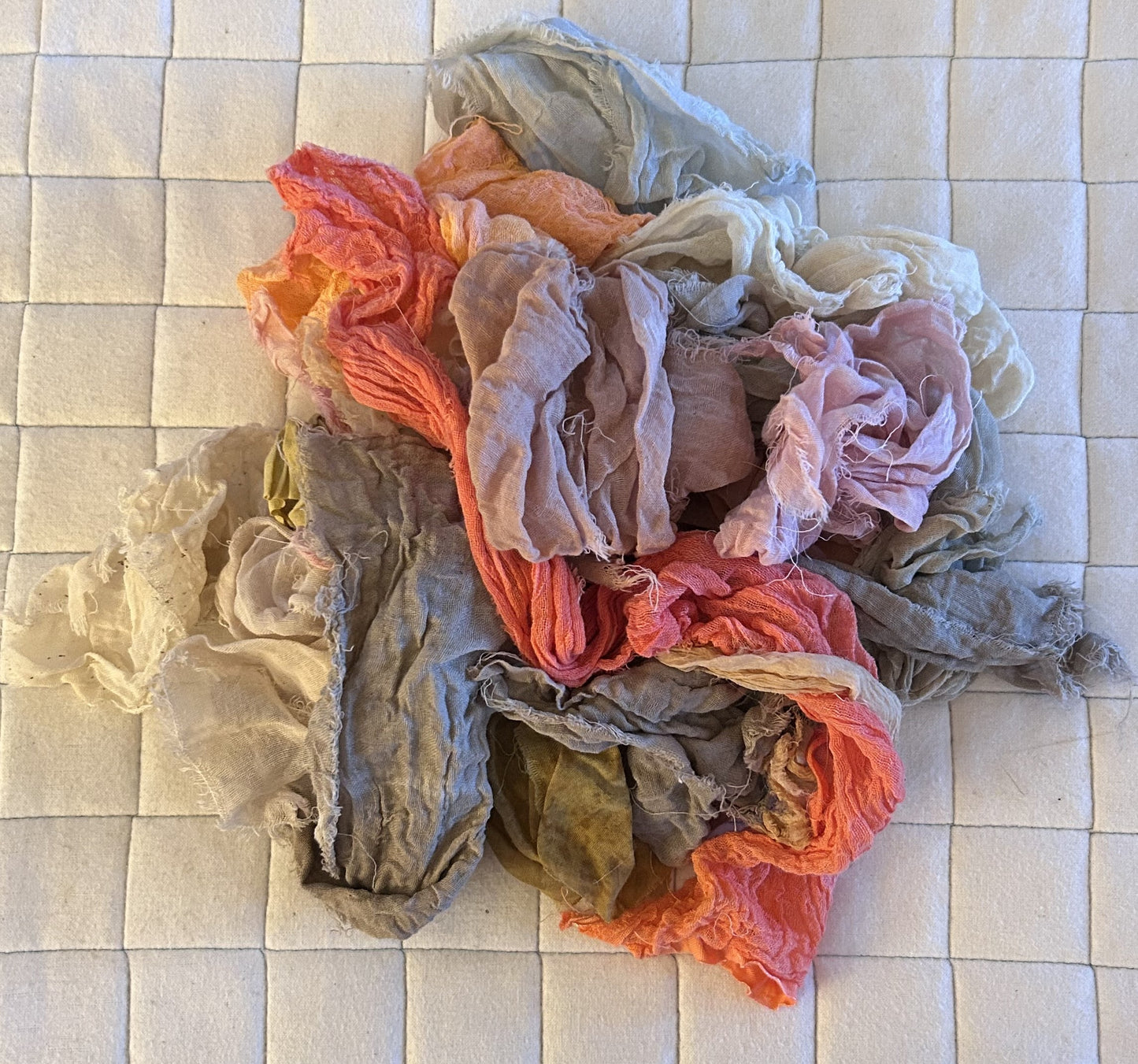 Plant Dyed Cotton Cheesecloth for Slow Stitching