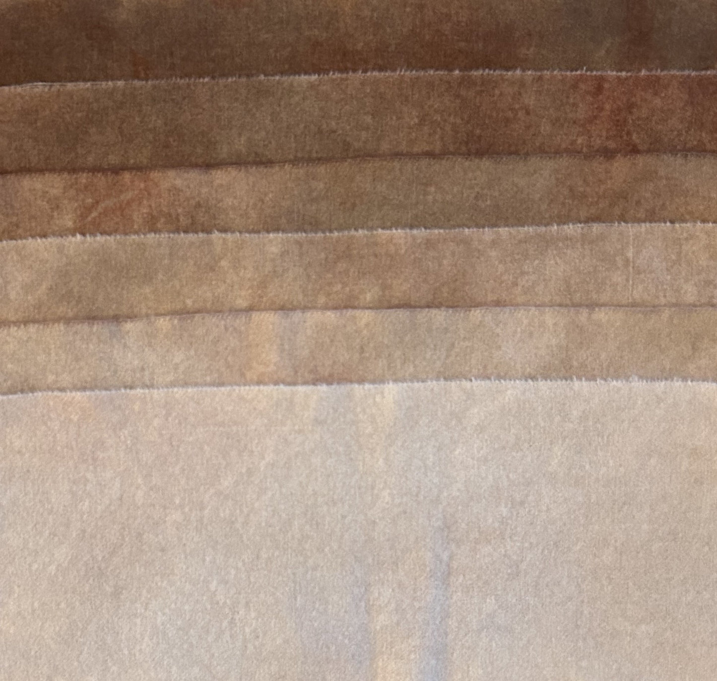 TOASTED ALMOND Six Pack of Hand Dyed Wool Bundle for Rug Hooking and Wool Applique