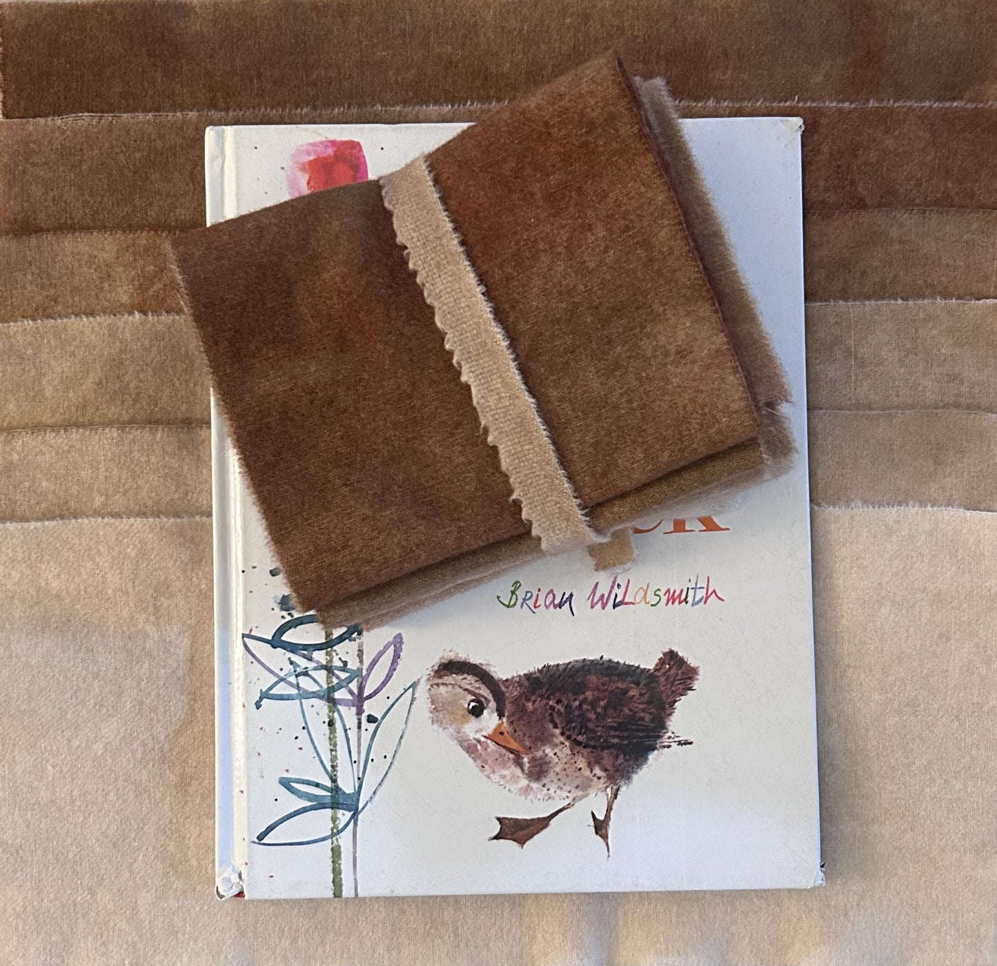 TOASTED ALMOND Six Pack of Hand Dyed Wool Bundle for Rug Hooking and Wool Applique