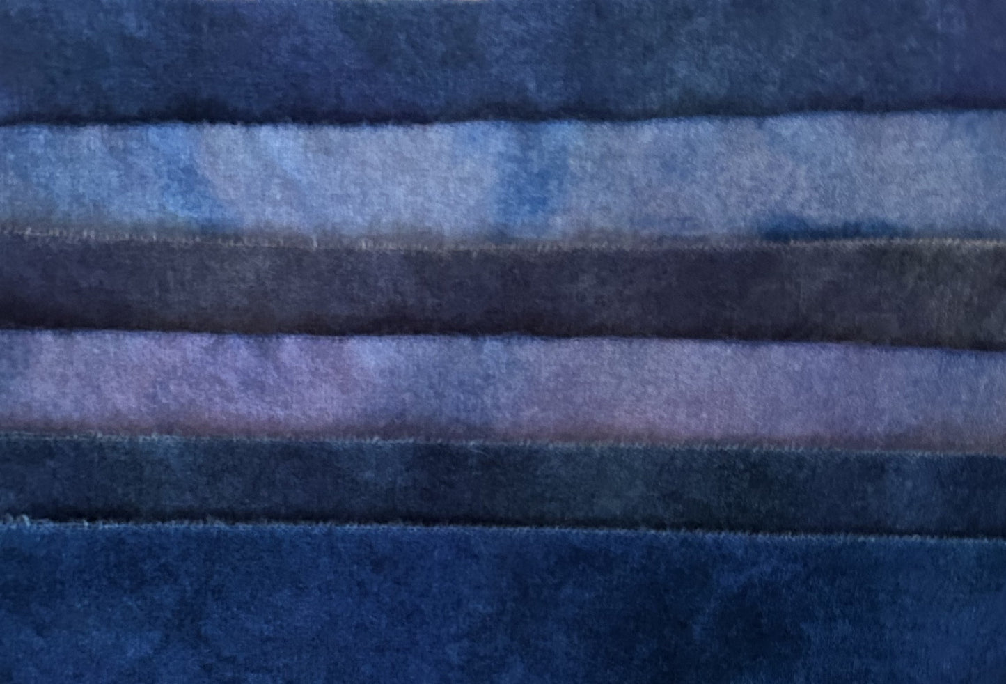 CELESTIAL BLUES Six Pack of Hand Dyed Wool Bundle for Rug Hooking & Wool Applique