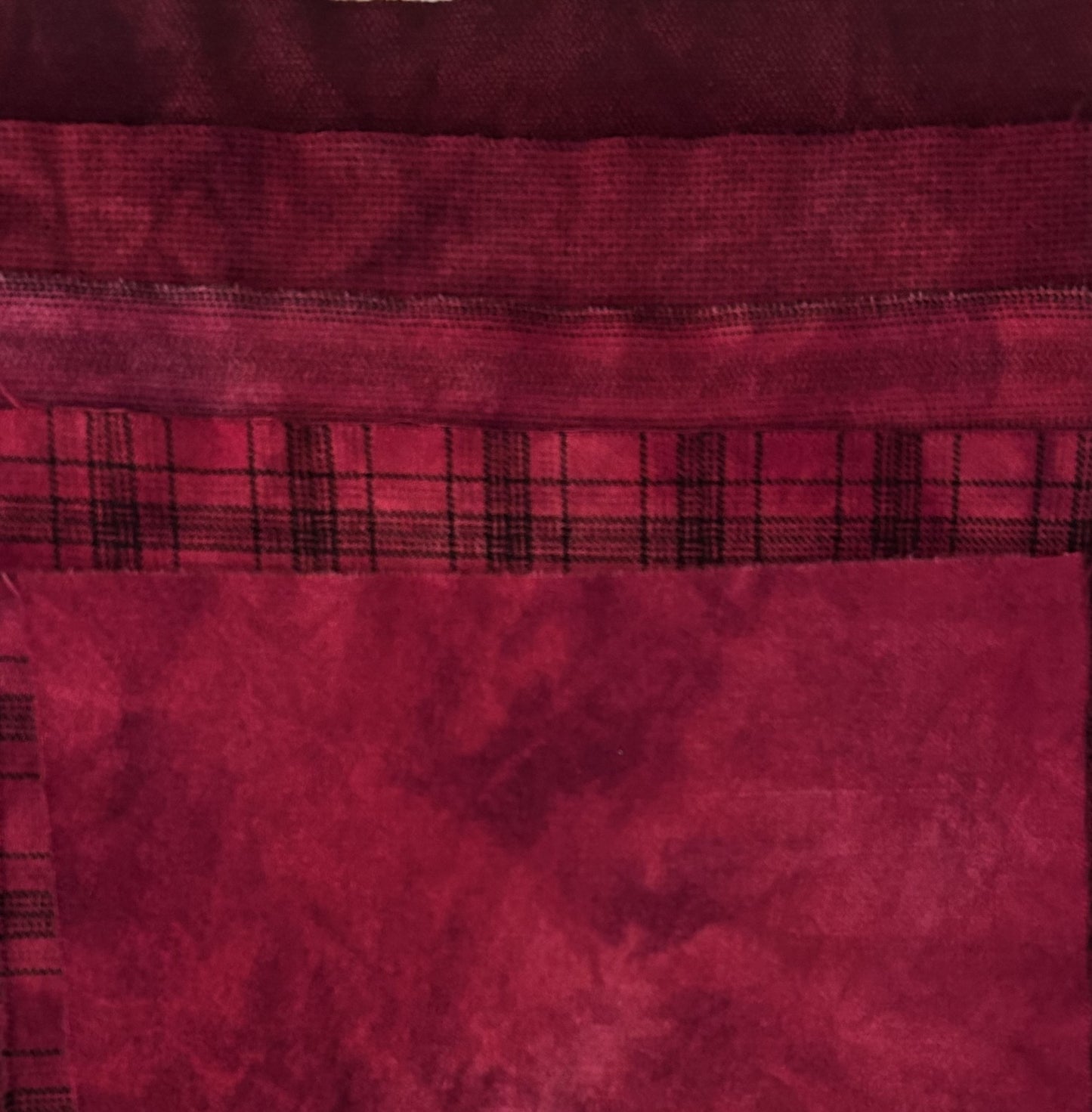 RED VELVET Hand Dyed Wool Bundle for Rug Hooking and Wool Applique