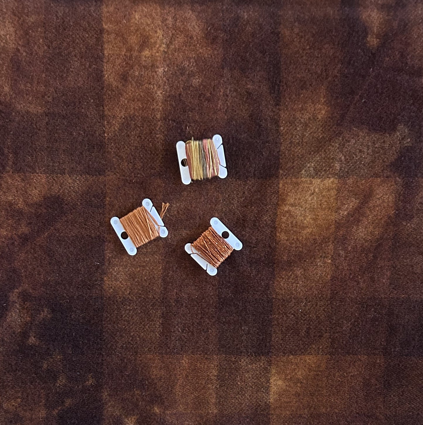 SQUIRRELS and NUTS Hand Dyed Fat Eighth Wool Fabric and Coordinating Threads