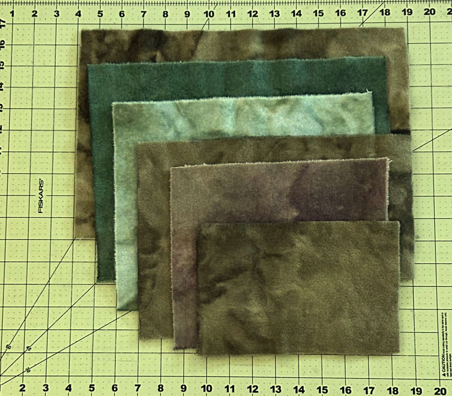 WOODSY GREENS Hand Dyed Wool Scraps