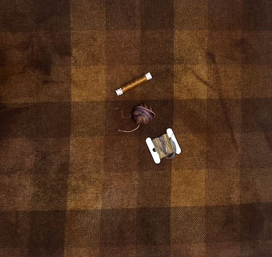 SQUIRRELS and NUTS Hand Dyed Fat Eighth Wool Fabric and Coordinating Threads