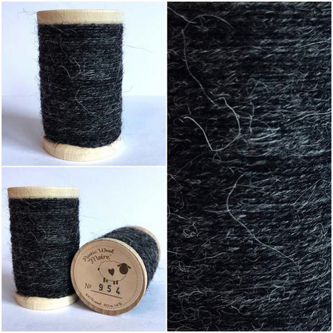 Charcoal SLATE Grey Hand Dyed Felted Wool Fabric for Wool Applique and Rug Hooking