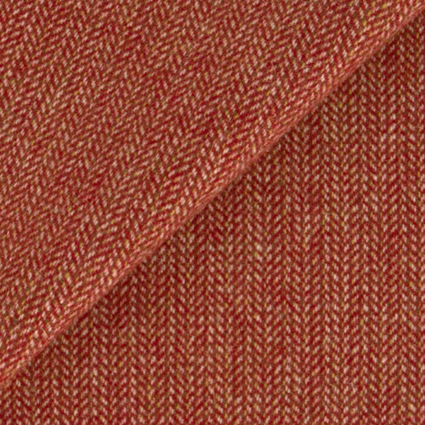 CRANBERRY RED and Cream TICKING Mill Dyed Wool Fabric for Wool Projects