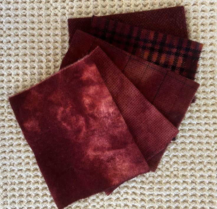 MAHOGANY Hand Dyed Wool Bundle for Primitive Rug Hooking and Wool Applique (Copy)