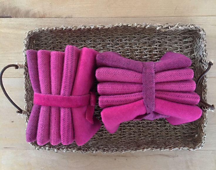 RASPBERRY Hand Dyed Wool Bundle for Rug Hooking and Wool Applique