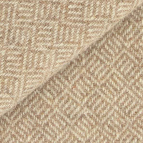 Tan & White Geometric Fat Quarter Yard, Felted Mill Dyed Wool Fabric