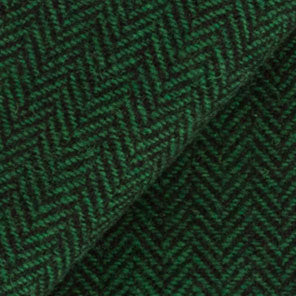 Dark Green and Navy Herringbone Mill Dyed Wool Fabric for Wool Projects