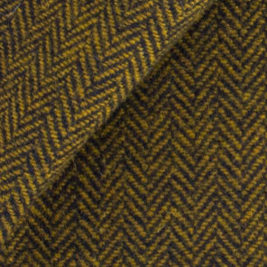 Golden Brown & Black Skinny Herringbone Fat Quarter Yard, Felted Wool Fabric