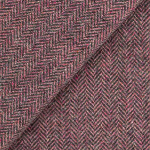 NAVY & RASPBERRY Herringbone Mill Dyed Wool for Rug Hooking and Appliqué