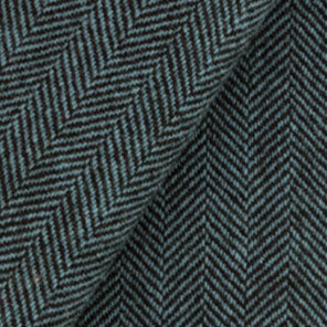 BLUE and Black Herringbone Mill Dyed Wool Fabric for Wool Projects
