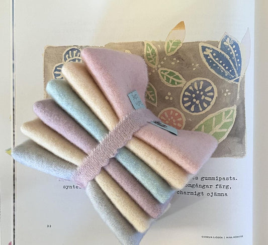 COUNTRY COTTAGE  Six Pack of Hand Dyed Wool Bundle for Rug Hooking and Wool Applique