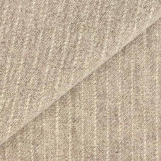 Oatmeal Heather with White Stripes Premium Mill Dyed Wool