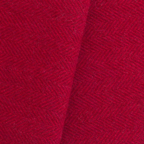 RED on RED Herringbone Mill Dyed Wool Fabric for Wool Projects