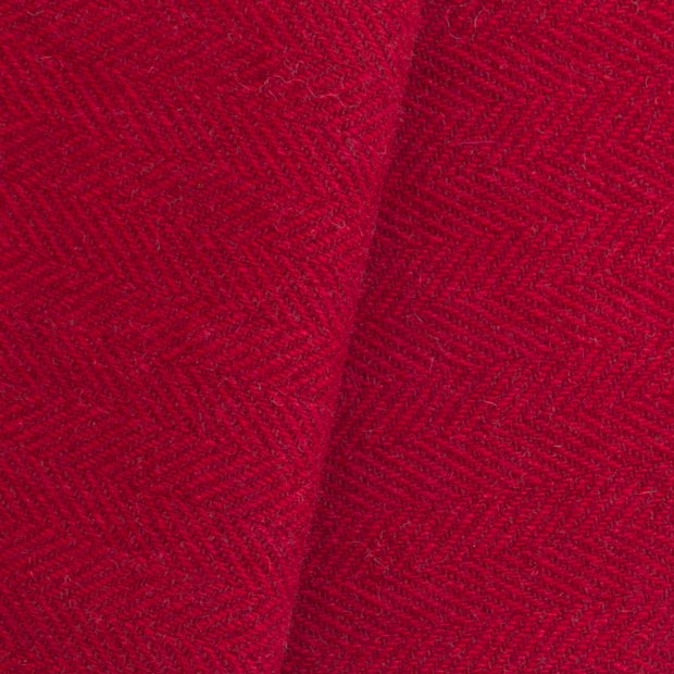 RED on RED Herringbone Mill Dyed Wool Fabric for Wool Projects
