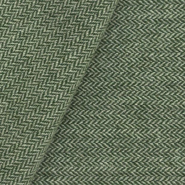 FOREST Green and White HERRINGBONE Fat Quarter Yard, Felted Wool Fabric