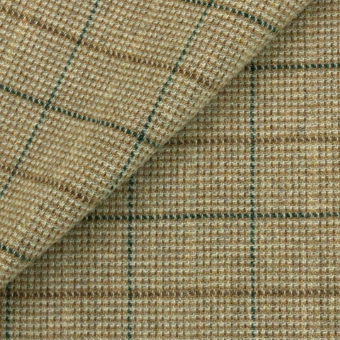 BROWN PLAID Fat Quarter Yard, Felted Wool Fabric for Rug Hooking, Wool Applique & Crafts