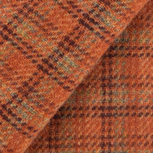 Orange & Rust Plaid Fat Quarter Mill Dyed Wool Fabric for Wool Projects