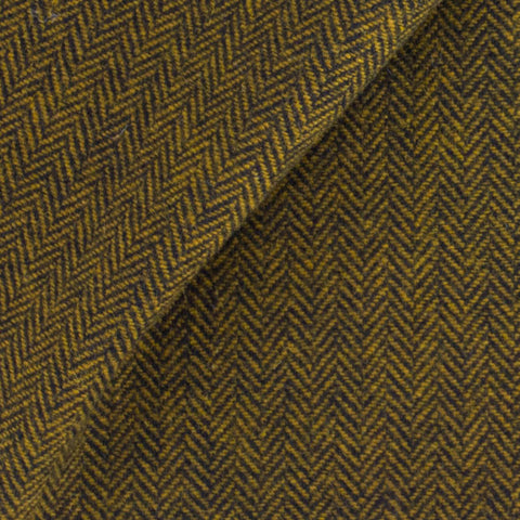 Golden Brown & Black Skinny Herringbone Fat Quarter Yard, Felted Wool Fabric