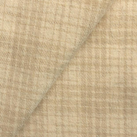 TAN PLAID Fat Quarter Yard, Felted Wool Fabric for Rug Hooking, Wool Applique & Crafts