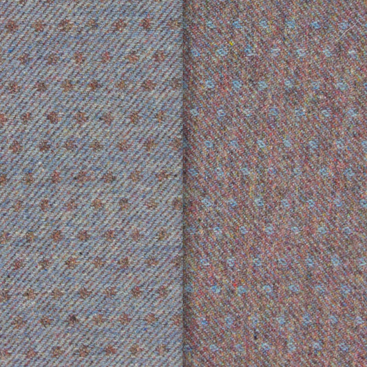 Fancy Grey & Plum Twill Weave, Reversible Mill Dyed Wool Fat Quarter Yard for Rug Hooking, Rug Braiding, Wool Quilt Making and Wool Applique