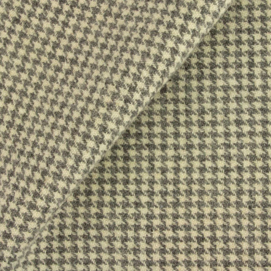 GREY Houndstooth CHECK Felted Mill Dyed Wool Fabric