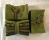 SPANISH OLIVE  Hand Dyed Wool Bundle for Wool Applique and Rug Hooking